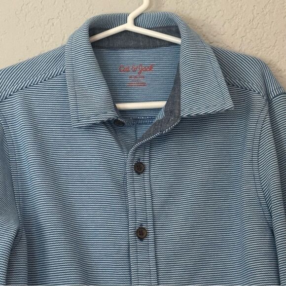 Cat & Jack Blue Striped Long Sleeve Button Down Collared Shirt - Picture 3 of 8